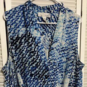Kelly Renee 2X, Sleeveless High-Lo, Blues/Black/White